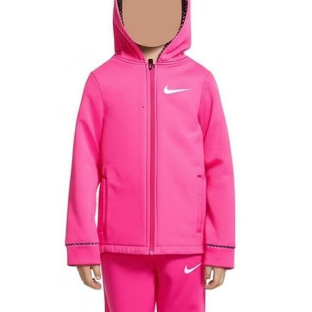 Nike Full-zip Hoodie Kids Size Small Fuchsia Dri-FIT Sporty Athleisure